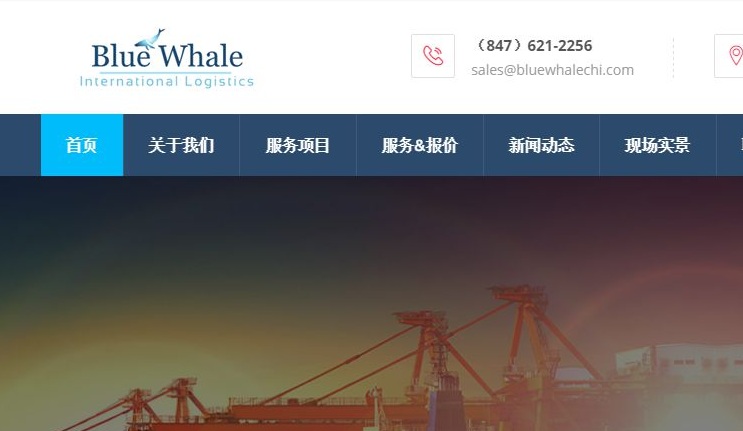 藍(lán)鯨中美國(guó)際物流-響應(yīng)式官網(wǎng)建設(shè)